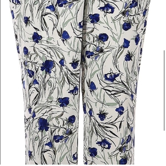 Zara White Floral Trousers Medium - Picture 8 of 10